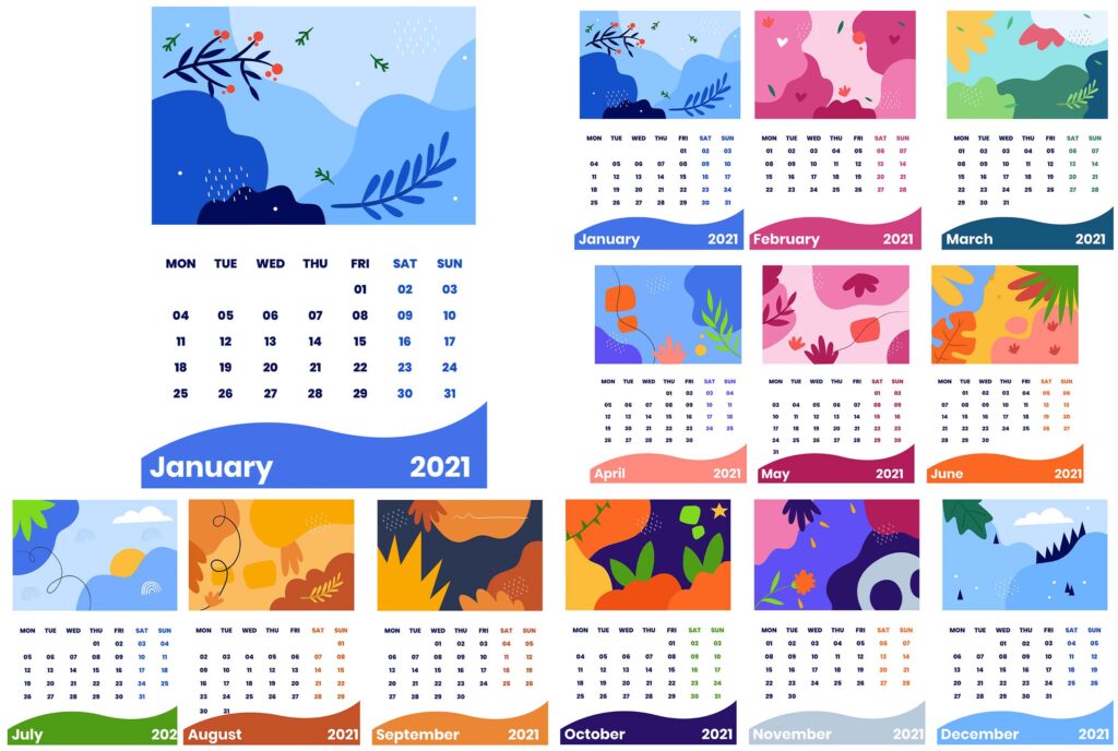 Free 2021 Calendar Monthly Wall Calendar 2021 Template